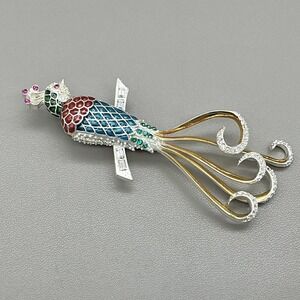 The‎ Metropolitan Museum Of Art Peacock Brooch Pin Enamel Rhinestone Multicolor